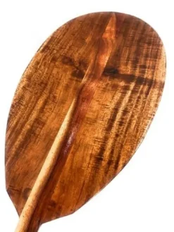 Tikimaster Tiger Curls Hawaiian Koa Paddle 50 Inch T-Handle Yellow