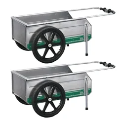 Tipke Manufacturing Foldit 2200 Portable Aluminum Folding Utility Cart Silver (2 Pack)