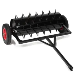 Titan Attachments 3 FT Tow-Behind Drum Spike Aerator with Wheel Kit