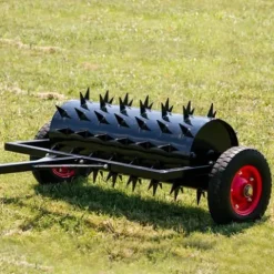 Titan Attachments 3 FT Tow-Behind Drum Spike Aerator with Wheel Kit