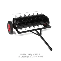 Titan Attachments 3 FT Tow-Behind Drum Spike Aerator with Wheel Kit