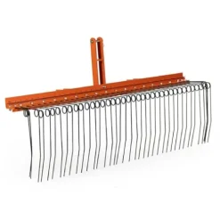 Titan Attachments 3 Point 6 FT Pine Straw Needle Rake for Category 1 Tractors with Coil Spring Tines Orange