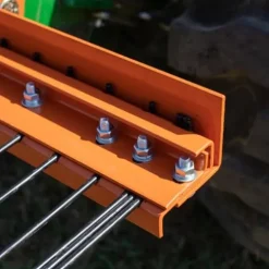 Titan Attachments 3 Point 6 FT Pine Straw Needle Rake for Category 1 Tractors with Coil Spring Tines Orange