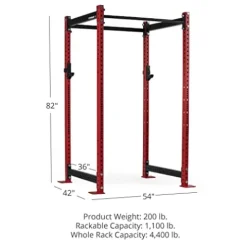 Titan Attachments T-3 Series Red Short Power Rack 36in Depth 1,100 LB Capacity