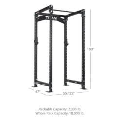 Titan Fitness 100″ Black Bolt-Down Power Rack 2000 LB Capacity
