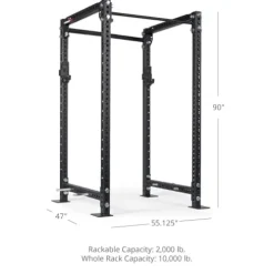 Titan Fitness 90″ Black Bolt-Down Power Rack 36″ Depth