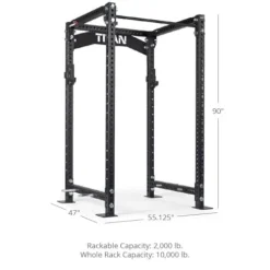 Titan Fitness 90″ Black Bolt-Down Power Rack 2000 LB Capacity