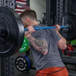 Titan Fitness 20 KG 28.5MM TITAN Series Olympic Barbell, USA Made Multipurpose Bar, Blue Cerakote