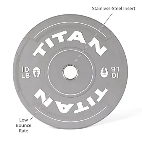 Titan Fitness 230 LB EZ-Grip Olympic Bumper Plates Set for Weightlifting and Strength Training