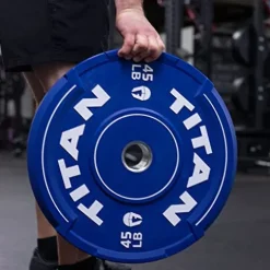 Titan Fitness 230 LB EZ-Grip Olympic Bumper Plates Set for Weightlifting and Strength Training