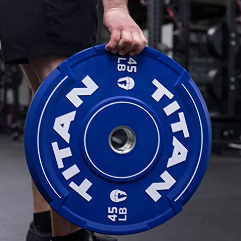Titan Fitness 230 LB EZ-Grip Olympic Bumper Plates Set for Weightlifting and Strength Training