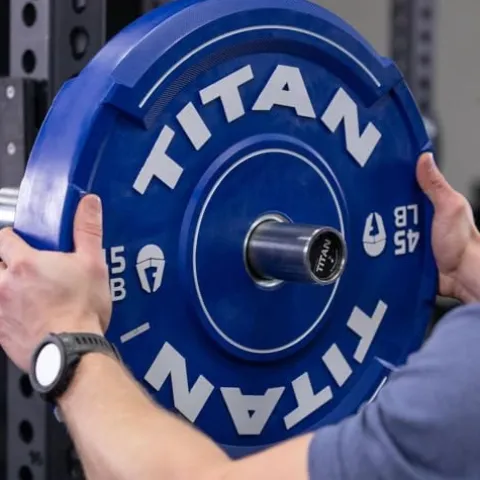 Titan Fitness 230 LB EZ-Grip Olympic Bumper Plates Set for Weightlifting and Strength Training