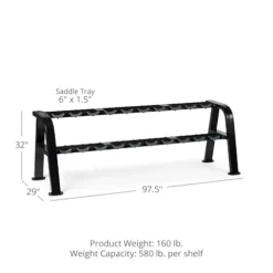 Titan Fitness 2 Tier Saddle-Style Dumbbell Weight Rack Black