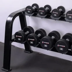 Titan Fitness 2 Tier Saddle-Style Dumbbell Weight Rack Black