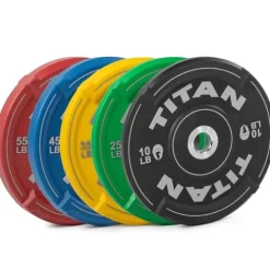 Titan Fitness EZ-Grip Urethane Olympic Weight Plates 340 LB Set