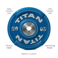 Titan Fitness EZ-Grip Urethane Olympic Weight Plates 340 LB Set