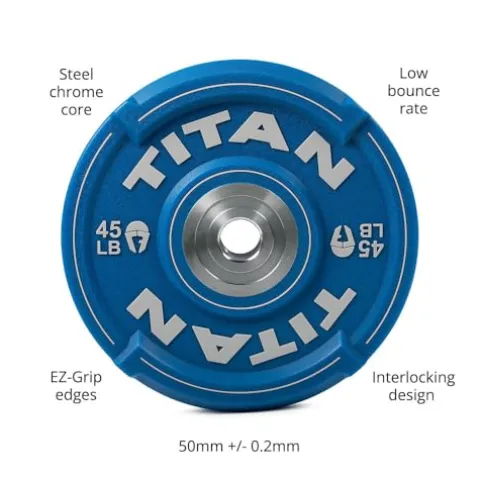 Titan Fitness EZ-Grip Urethane Olympic Weight Plates 340 LB Set