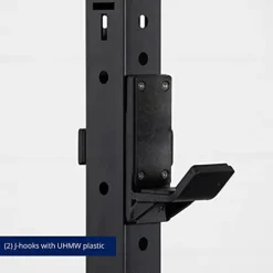 Titan Fitness Flat Foot Power Rack X-3 Series 91-in. 30-in. with 4 Weight Plate Holders Black