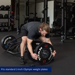 Titan Fitness Hex Trap Barbell 2-inch Olympic 800 LB Rated Knurled Grips – Deadlifts, Rows, Squat Jumps