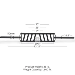 Titan Fitness Hybrid Angled Multi-Grip Olympic Barbell V3, Rated 1,900 LB