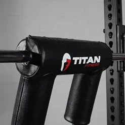 Titan Fitness Rackable Safety Squat Olympic Bar 1,500 LB Shoulder and Arm Pads Balanced Camber Design