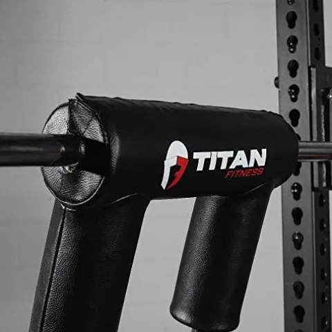 Titan Fitness Rackable Safety Squat Olympic Bar 1,500 LB Shoulder and Arm Pads Balanced Camber Design