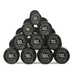 Titan Fitness Rubber Straight Fixed Barbells Black