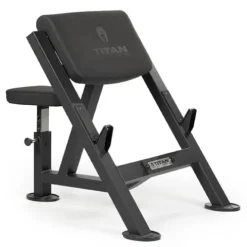 Titan Fitness Seated Preacher Curl Bench Black, Max Load 250 LB, Bicep Curl Support Training