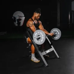 Titan Fitness Seated Preacher Curl Bench Black, Max Load 250 LB, Bicep Curl Support Training