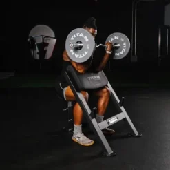 Titan Fitness Seated Preacher Curl Bench Black, Max Load 250 LB, Bicep Curl Support Training