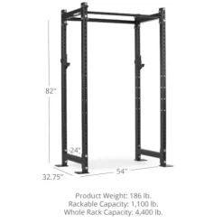 Titan Fitness T-3 Series Black Short Power Rack 24in Depth 1,100 LB Capacity