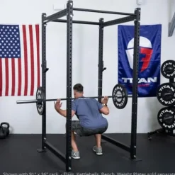 Titan Fitness T-3 Series Black Short Power Rack 24in Depth 1,100 LB Capacity