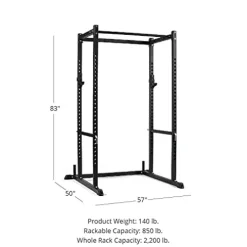 Titan Fitness T-2 Series Power Rack with J-Hooks and Pull-Up Bar Black