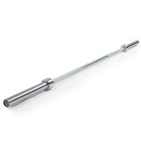 Titan Fitness Titan Series Olympic Deadlift Barbell Bright Zinc/Hard Chrome 20 KG 28.5MM USA Made 2,000 LB Rated