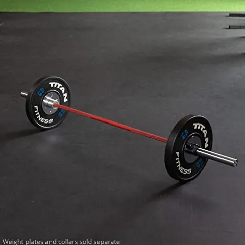 Titan Fitness USA Made 20 KG 28.5MM TITAN Series Olympic Barbell Red Cerakote