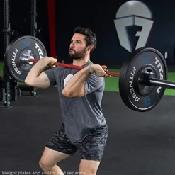 Titan Fitness USA Made 20 KG 28.5MM TITAN Series Olympic Barbell Red Cerakote