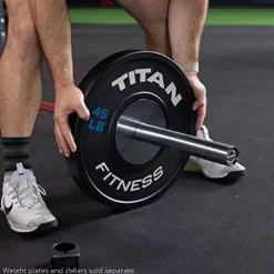 Titan Fitness USA Made 20 KG 28.5MM TITAN Series Olympic Barbell Red Cerakote