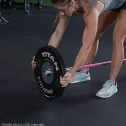 Titan Fitness Women’s Pink Cerakote 15 KG 25MM Titan Series Barbell – USA Made, 1,500 LB Capacity