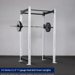 Titan Fitness X-3 Series 90″ White Bolt-Down Power Rack 1650 LB Cage