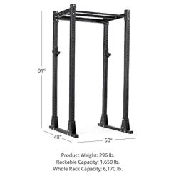 Titan Fitness X-3 Series Flat Foot Power Rack 91-in. H 30-in. D Black