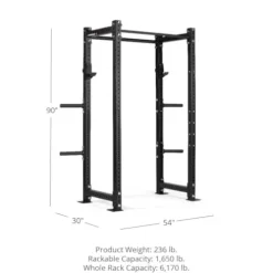 Titan Fitness X-3 Series Tall Bolt-Down Power Rack with Weight Holders 24-in Depth Black