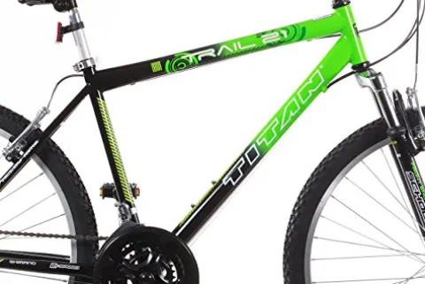 Titan Trail 21-Speed Suspension Men’s Mountain Bike 18-Inch Frame Green/Black