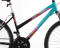 Titan Women’s Mountain Bike 21-Speed Suspension 17-Inch Frame Black and Teal