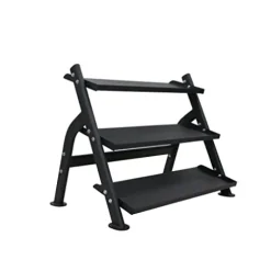 TKO 3-Tier Dumbbell & Kettlebell Rack | Home Gym Organizer | Black Stand