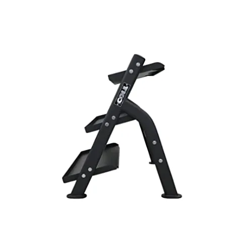 TKO 3-Tier Dumbbell & Kettlebell Rack | Home Gym Organizer | Black Stand