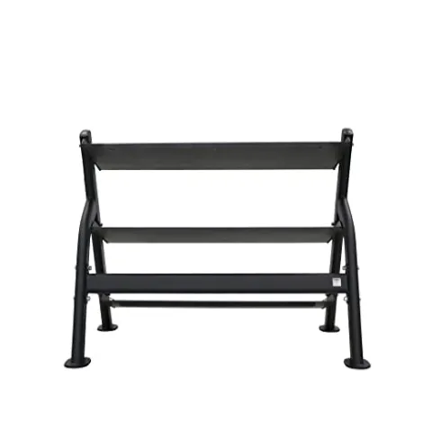 TKO 3-Tier Dumbbell & Kettlebell Rack | Home Gym Organizer | Black Stand