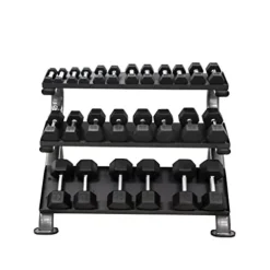 TKO 3-Tier Horizontal Dumbbell Rack with Oval Tubing