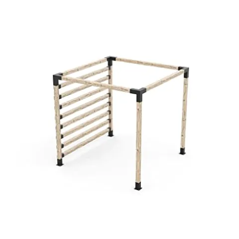 TOJAGRID Any Size Pergola Kit with Post Wall for 4×4 Wood Graphite