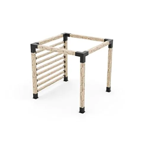 TOJAGRID Any Size Pergola Kit with Post Wall for 6×6 Wood Posts Black