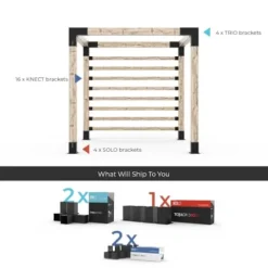 TOJAGRID Any Size Pergola Kit with Post Wall for 6×6 Wood Posts Black